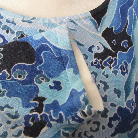 Bedford Fair / 100% Acrylic / Blue Swirls Design / Size 2X/ Drapey - Picture 3 of 10
